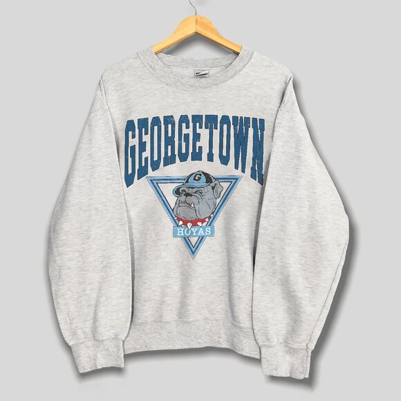 Vintage Georgetown University Sweatshirt, Georgetown Hoyas Basketball Shirt Tee - Picture 1 of 2